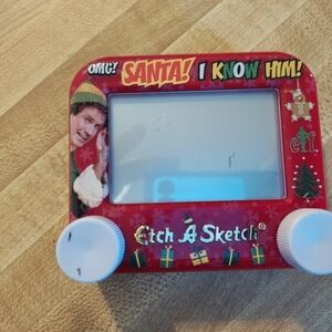 Red Etch A Sketch with Elf Design